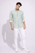 Men’s Stylish Vertical Striped Shirt – Clean, Cool & Comfortable